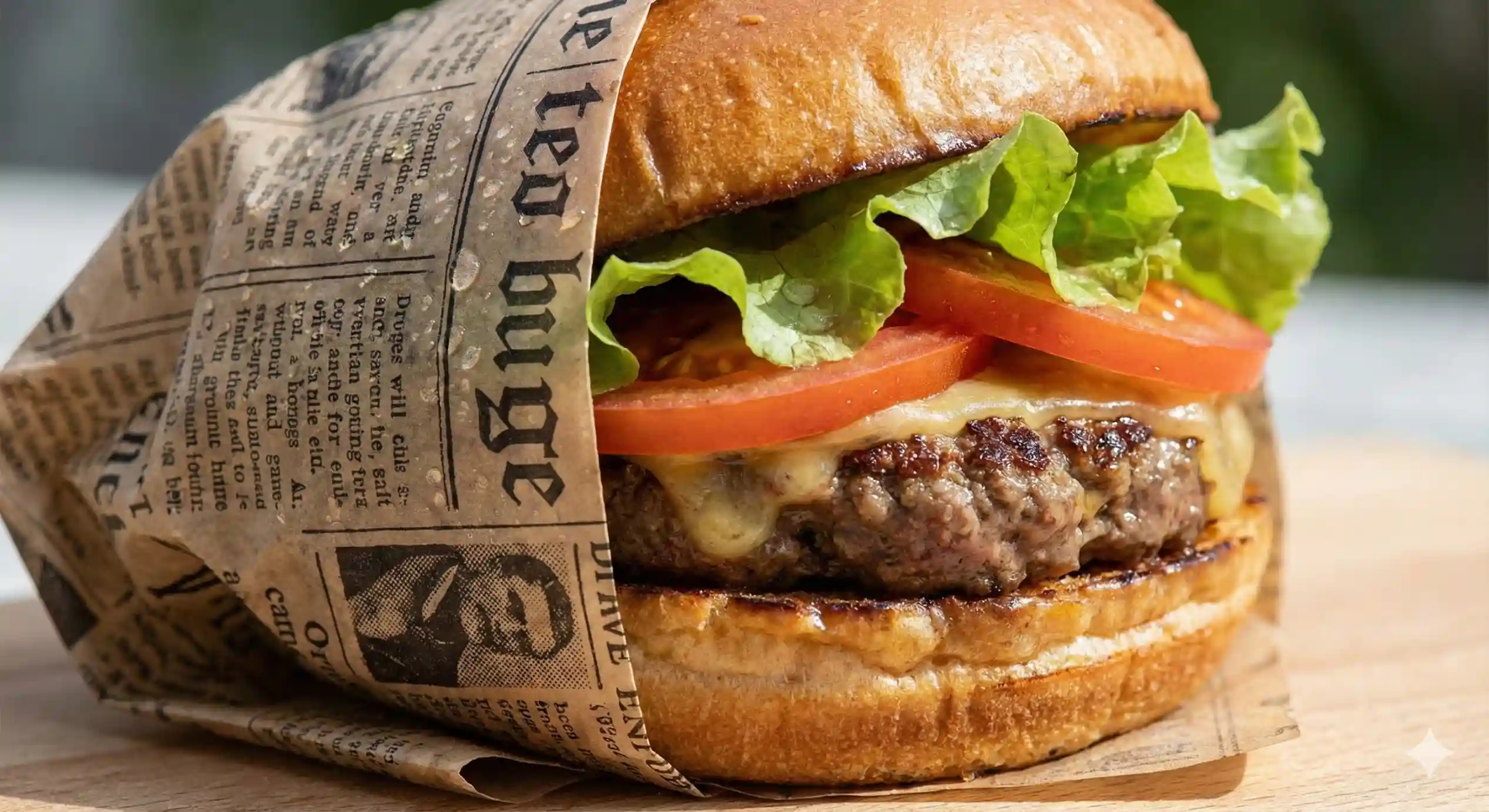 برگر پیچیده شده در کاغذ برگر طرح دار