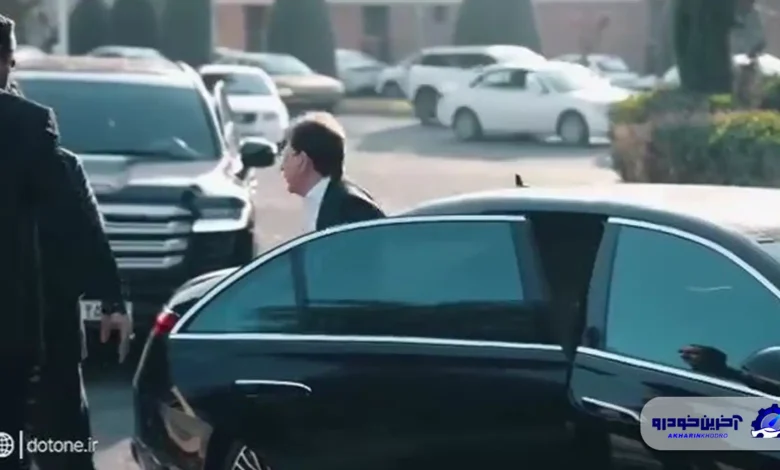 بابک زنجانی سوار میباخ و اسکورت با لندکروزر در مراسم افتتاح